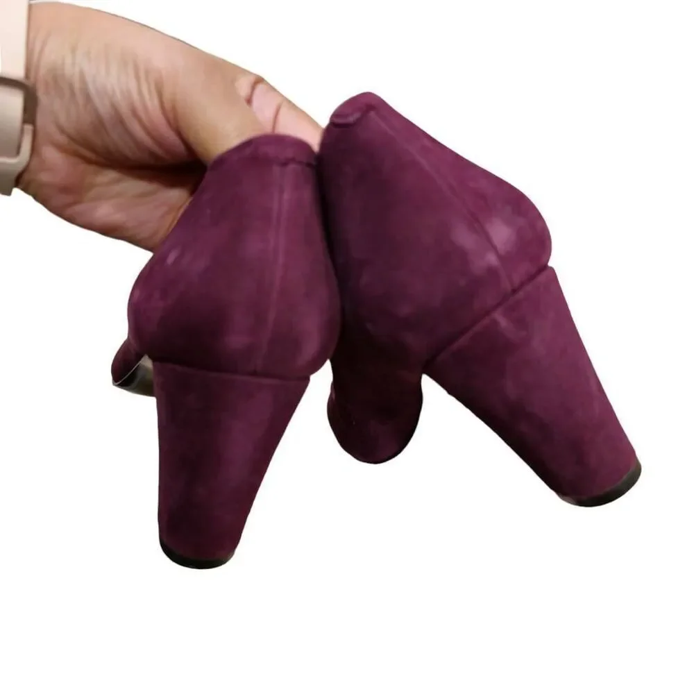 Lauren Ralph Lauren Pumps Heels‎ Women's Size 9B Burgundy Leather Round Toe